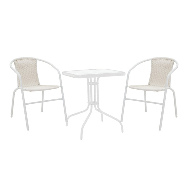 Masa dining Watson-Obbi, Alb, 70x70x70 cm