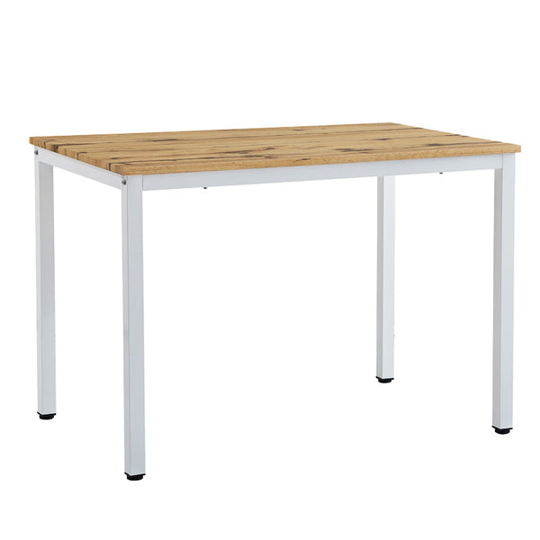 Masa dining Witte, Sonoma cu picioare, albe, 110x70x76 cm