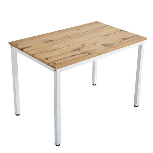 Masa dining Witte, Sonoma cu picioare, albe, 110x70x76 cm
