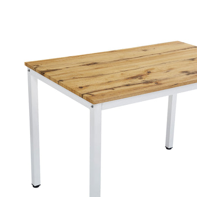 Masa dining Witte, Sonoma cu picioare, albe, 110x70x76 cm, perspectiva suplimentara