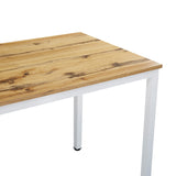 Masa dining Witte, Sonoma cu picioare, albe, 110x70x76 cm