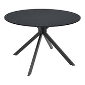 Masa dining Xuson, Metal, Negru, D120x75 cm