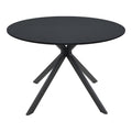 Masa dining Xuson, Metal, Negru, D120x75 cm, imagine ambient