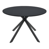 Masa dining Xuson, Metal, Negru, D120x75 cm, imagine ambient