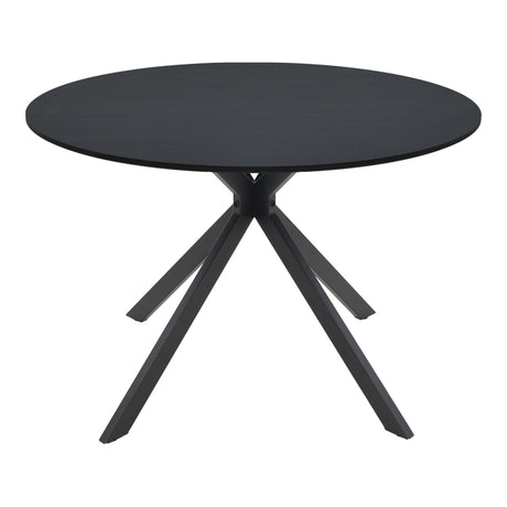 Masa dining Xuson, Metal, Negru, D120x75 cm