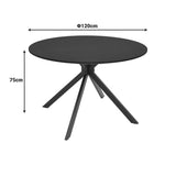 Masa dining Xuson, Metal, Negru, D120x75 cm