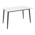Masa dreptunghiulara cu blat din piatra sinterizata Gustas, Picioare metal Negru, 120x80x76 cm