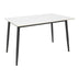 Masa dreptunghiulara cu blat din piatra sinterizata Gustas, Picioare metal Negru, 120x80x76 cm
