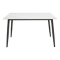 Masa dreptunghiulara cu blat din piatra sinterizata Gustas, Picioare metal, Negru, 120x80x76 cm, imagine suplimentara