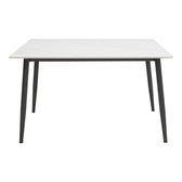 Masa dreptunghiulara cu blat din piatra sinterizata Gustas, Picioare metal, Negru, 120x80x76 cm, imagine suplimentara