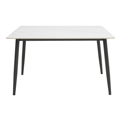 Masa dreptunghiulara cu blat din piatra sinterizata Gustas, Picioare metal, Negru, 120x80x76 cm, imagine suplimentara