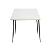 Masa dreptunghiulara cu blat din piatra sinterizata Gustas, Picioare metal, Negru, 120x80x76 cm, detaliu produs