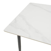 Masa dreptunghiulara cu blat din piatra sinterizata Gustas, Picioare metal, Negru, 120x80x76 cm, foto produs