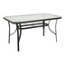 mobilier de gradina Masa Ensure metalica cu blat din sticla neagra 140x80x70 cm