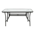 Masa Ensure metalica cu blat din sticla, neagra, 140x80x70 cm, imagine suplimentara
