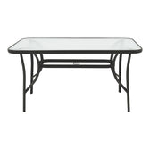 Masa Ensure metalica cu blat din sticla, neagra, 140x80x70 cm, imagine suplimentara