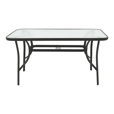 Masa Ensure metalica cu blat din sticla, neagra, 140x80x70 cm, imagine suplimentara