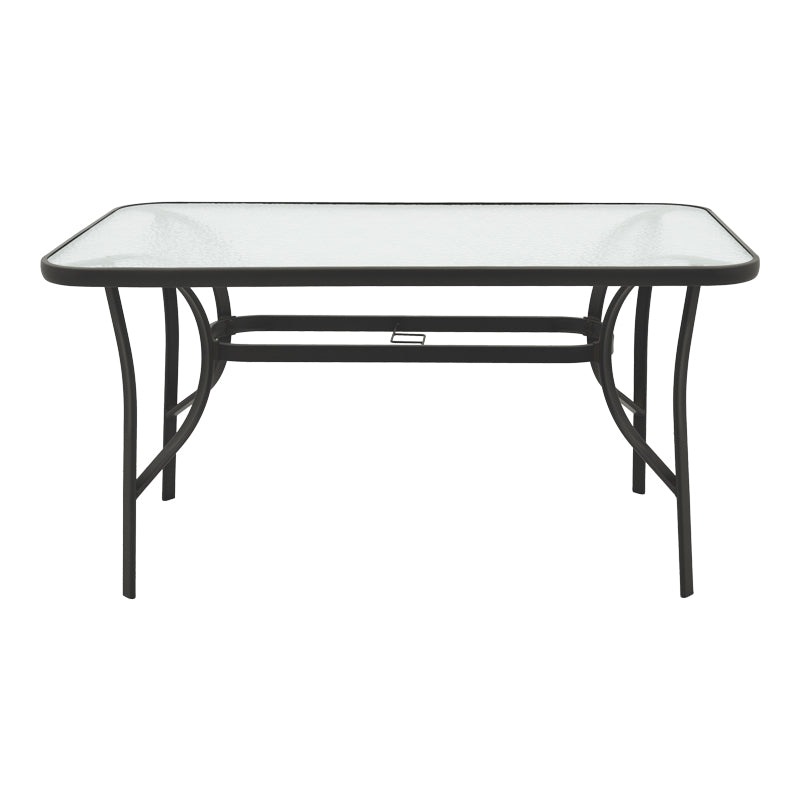 Masa Ensure metalica cu blat din sticla, neagra, 140x80x70 cm, imagine suplimentara