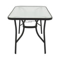 Masa Ensure metalica cu blat din sticla, neagra, 140x80x70 cm, detaliu produs