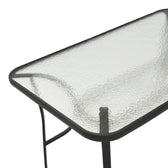 Masa Ensure metalica cu blat din sticla, neagra, 140x80x70 cm, perspectiva suplimentara