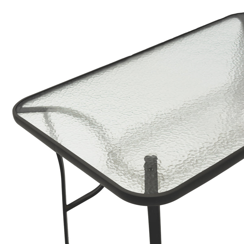 Masa Ensure metalica cu blat din sticla, neagra, 140x80x70 cm, perspectiva suplimentara