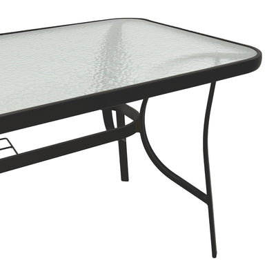 Masa Ensure metalica cu blat din sticla, neagra, 140x80x70 cm, foto produs