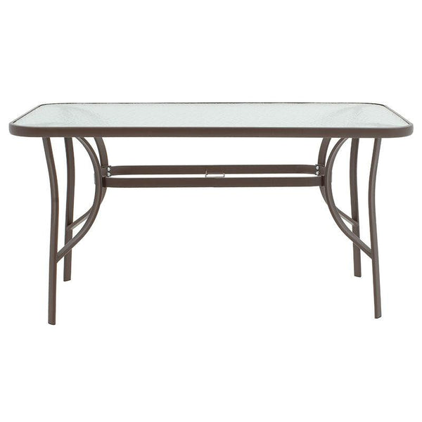 Masa Ensure sticla securizata, Gri inchis - Antracit, 140x80x70 cm