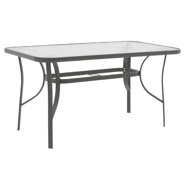 Masa Ensure sticla securizata, Gri inchis - Antracit, 140x80x70 cm