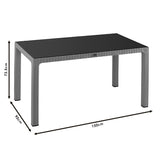 Masa Explore cu protectie UV, Maro - Natural, 150x90x74 cm - Maro