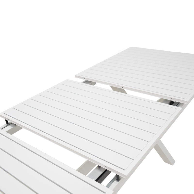 Masa extensibila Dagyn din aluminiu, Diverse culori, 180-240x90x76 cm - Alb
