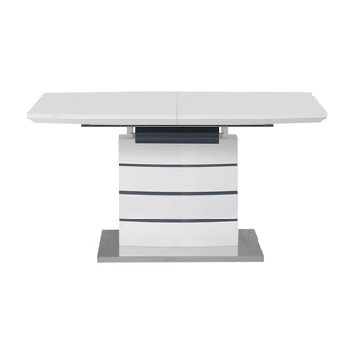 Masa extensibila Darsile, MDF, gri antracit, 140x90x76 cm, perspectiva suplimentara