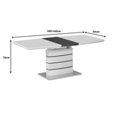 Masa extensibila Darsile, MDF, gri antracit, 140x90x76 cm