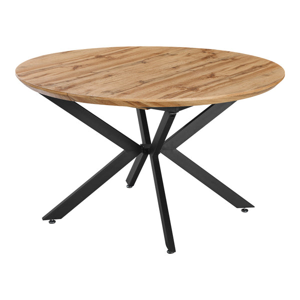 Masa extensibila, Edina, Picioare metal Negru, Sonoma, 130-170x130x75 cm