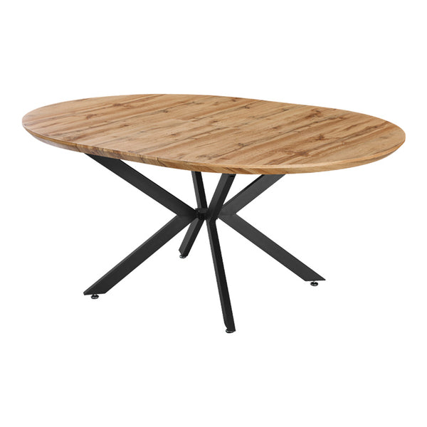 Masa extensibila, Edina, Picioare metal Negru, Sonoma, 130-170x130x75 cm