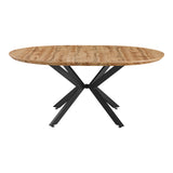 Masa extensibila, Edina, Picioare metal Negru, Sonoma, 130-170x130x75 cm