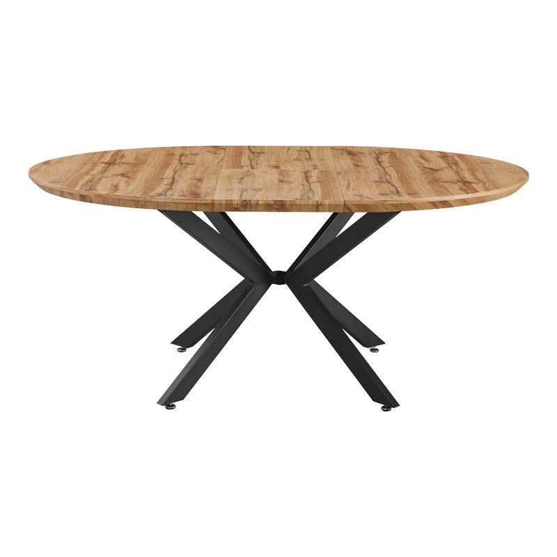 Masa extensibila, Edina, Picioare metal Negru, Sonoma, 130-170x130x75 cm, detaliu produs