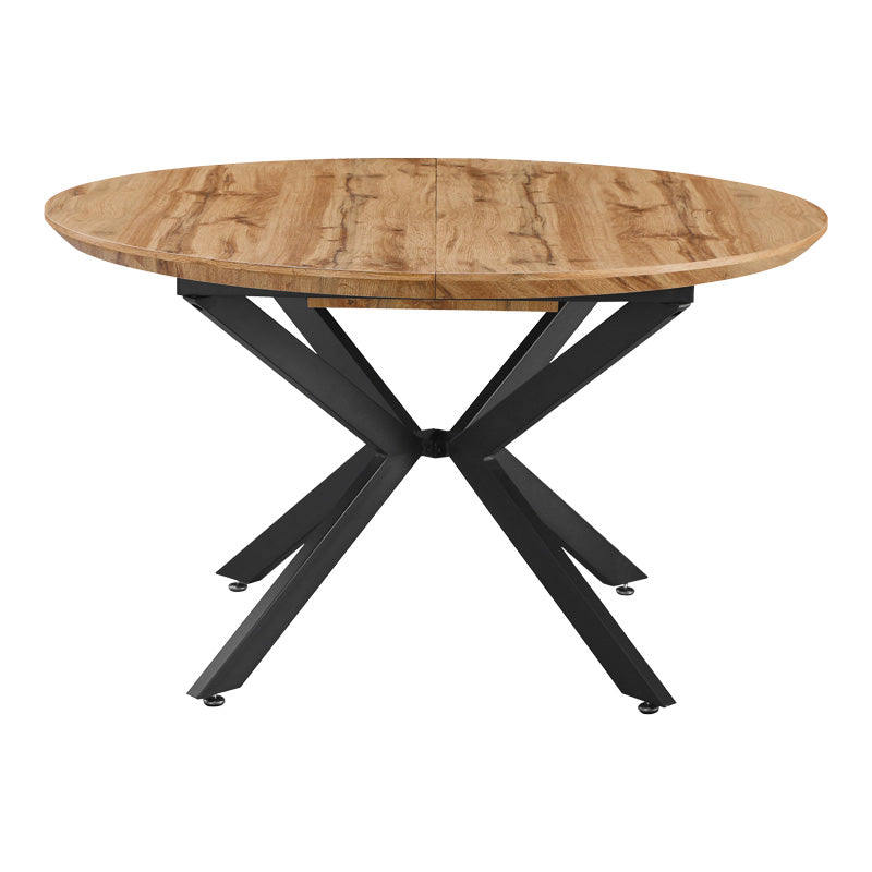 Masa extensibila, Edina, Picioare metal Negru, Sonoma, 130-170x130x75 cm, perspectiva suplimentara