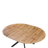 Masa extensibila, Edina, Picioare metal Negru, Sonoma, 130-170x130x75 cm, foto produs