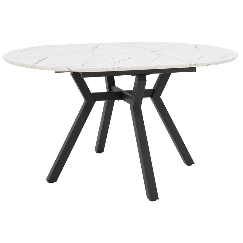 Masa extensibila Frances, Sonoma-negru, 100-140x100x75 cm - Alb
