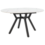 Masa extensibila Frances, Sonoma-negru, 100-140x100x75 cm - Alb