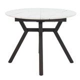 Masa extensibila Frances, Sonoma-negru, 100-140x100x75 cm - Alb