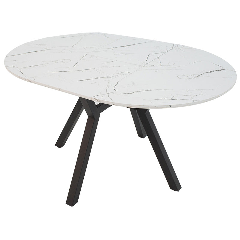 Masa extensibila Frances, Sonoma-negru, 100-140x100x75 cm - Alb