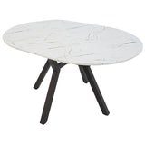 Masa extensibila Frances, Sonoma-negru, 100-140x100x75 cm - Alb