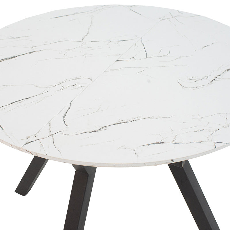 Masa extensibila Frances, Sonoma-negru, 100-140x100x75 cm - Alb