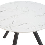 Masa extensibila Frances, Sonoma-negru, 100-140x100x75 cm - Alb