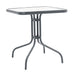 mobilier de gradina Masa exterior Watson din metal gri inchis - sticla 70x70x70 cm
