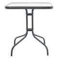 Masa exterior Watson din metal gri inchis - sticla, 70x70x70 cm, imagine suplimentara