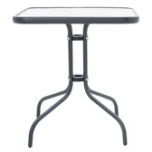 Masa exterior Watson din metal gri inchis - sticla, 70x70x70 cm, imagine suplimentara