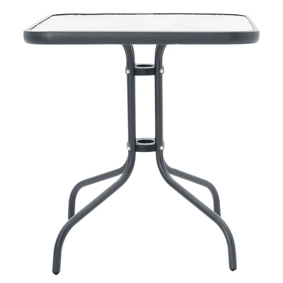 Masa exterior Watson din metal gri inchis - sticla, 70x70x70 cm, imagine suplimentara