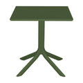 mobilier de gradina Masă Groovy cu design perforat, Polipropilenă, 60x60x76 cm, Verde închis